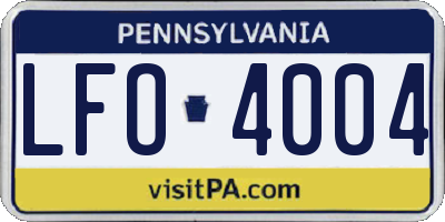 PA license plate LFO4004