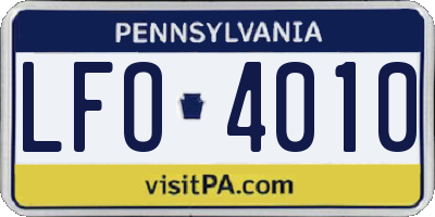 PA license plate LFO4010
