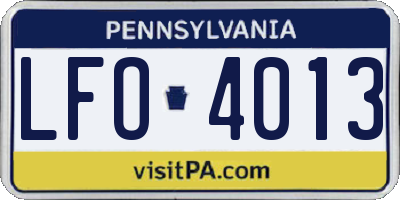 PA license plate LFO4013
