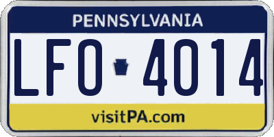PA license plate LFO4014