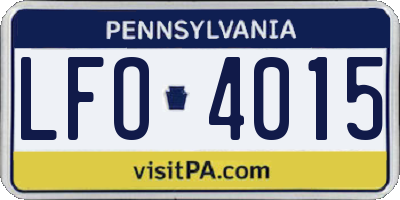 PA license plate LFO4015