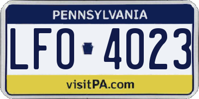 PA license plate LFO4023