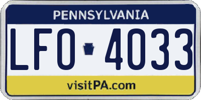 PA license plate LFO4033