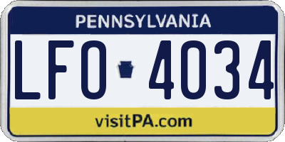 PA license plate LFO4034