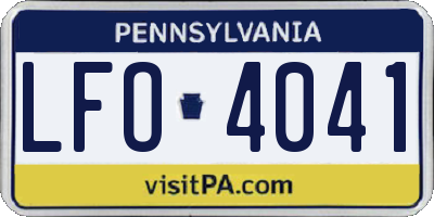 PA license plate LFO4041