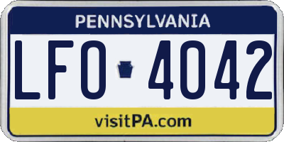 PA license plate LFO4042