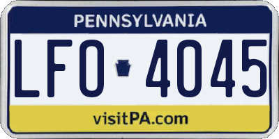 PA license plate LFO4045