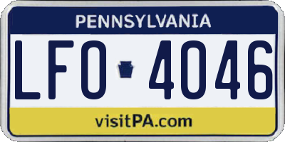 PA license plate LFO4046