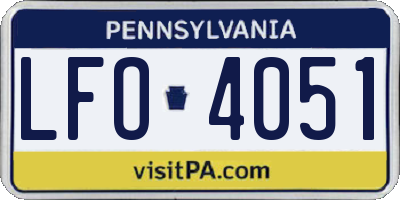 PA license plate LFO4051