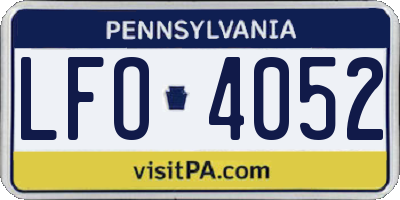 PA license plate LFO4052