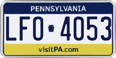PA license plate LFO4053