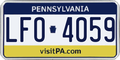 PA license plate LFO4059