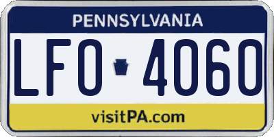 PA license plate LFO4060