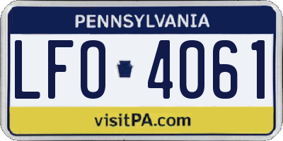 PA license plate LFO4061