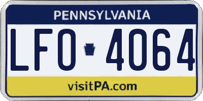 PA license plate LFO4064