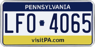 PA license plate LFO4065