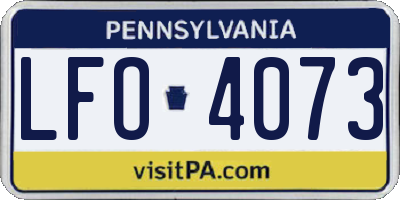 PA license plate LFO4073