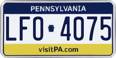 PA license plate LFO4075