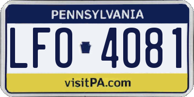 PA license plate LFO4081