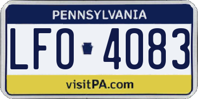 PA license plate LFO4083