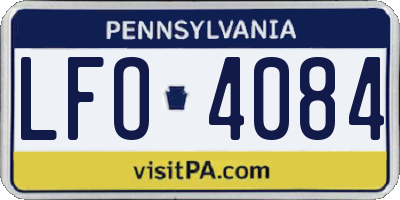 PA license plate LFO4084