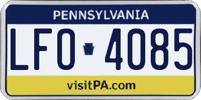 PA license plate LFO4085