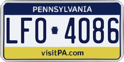 PA license plate LFO4086