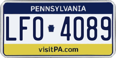 PA license plate LFO4089