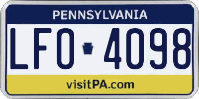 PA license plate LFO4098