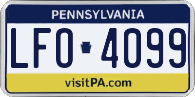 PA license plate LFO4099