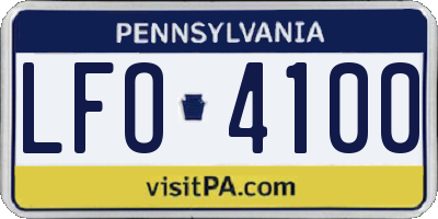 PA license plate LFO4100