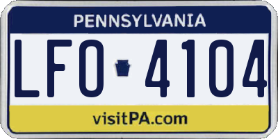 PA license plate LFO4104