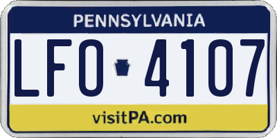 PA license plate LFO4107
