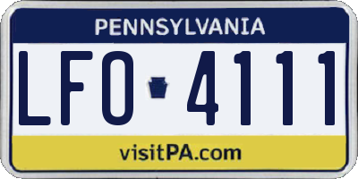 PA license plate LFO4111