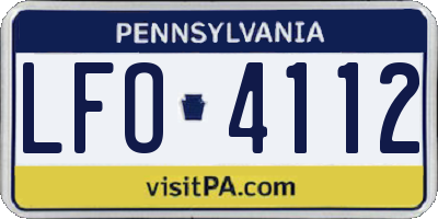 PA license plate LFO4112
