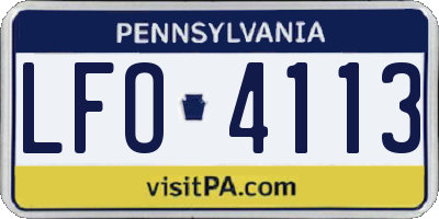 PA license plate LFO4113
