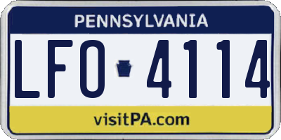 PA license plate LFO4114