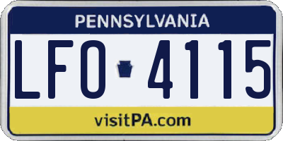 PA license plate LFO4115