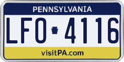 PA license plate LFO4116