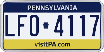 PA license plate LFO4117