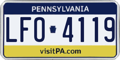 PA license plate LFO4119