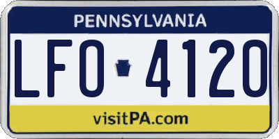 PA license plate LFO4120