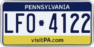 PA license plate LFO4122