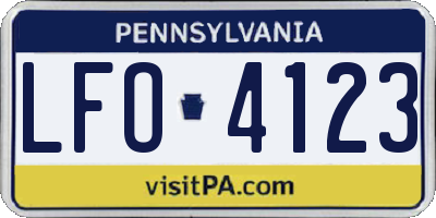 PA license plate LFO4123