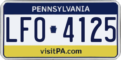 PA license plate LFO4125