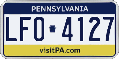 PA license plate LFO4127