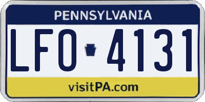 PA license plate LFO4131