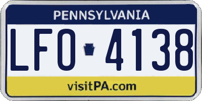 PA license plate LFO4138