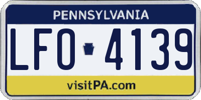 PA license plate LFO4139