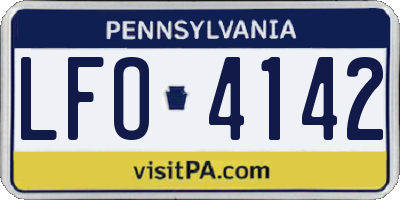 PA license plate LFO4142